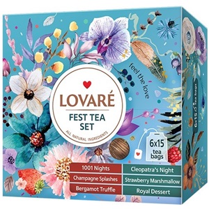 Lovaré Fest Tea Set černé a zelené čaje 90x1,5g