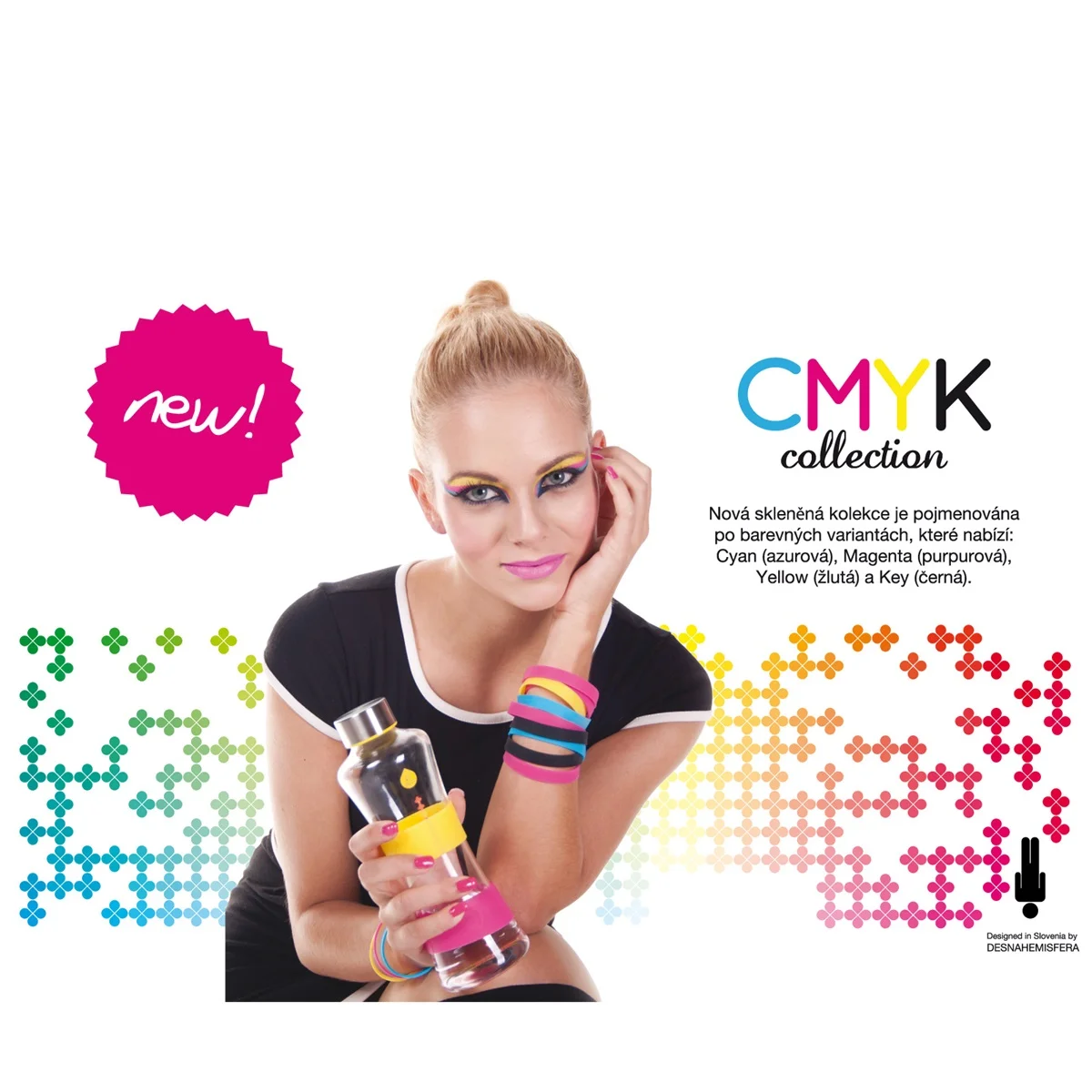 Equa láhev CMYK Squeeze Key sklo 550ml