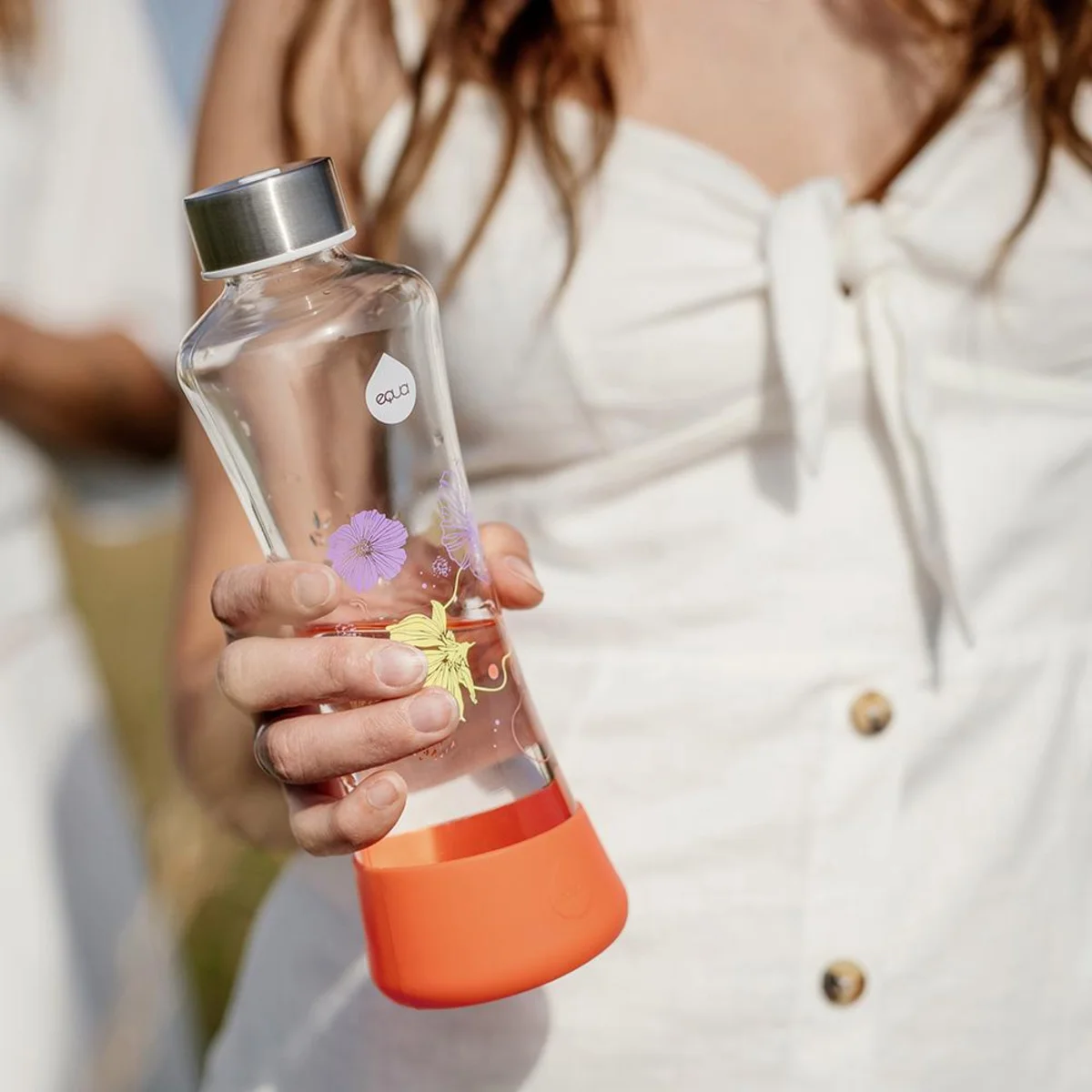 Equa láhev Flowerhead Poppy sklo 550ml