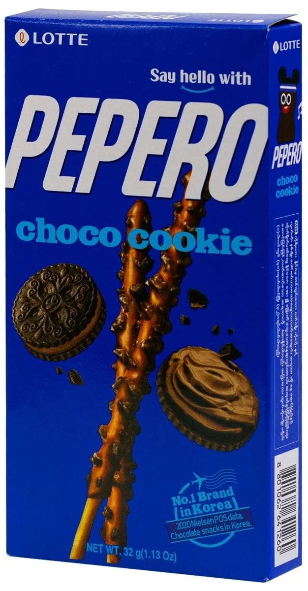 Lotte Pepero Choco Cookie sticks 32g – front view