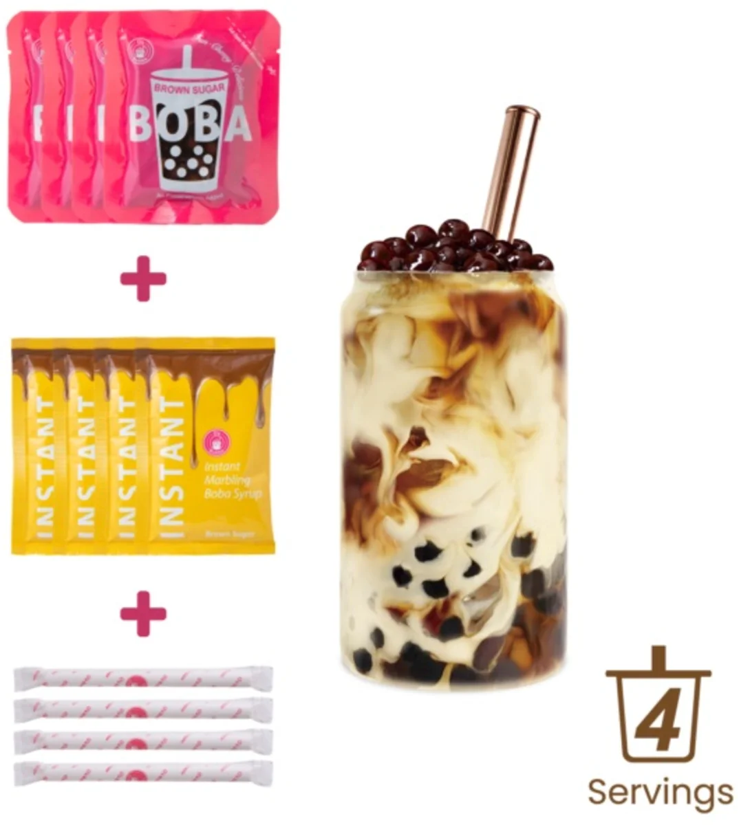 O's Bubble instantný bubble tea brown sugar 4x60g