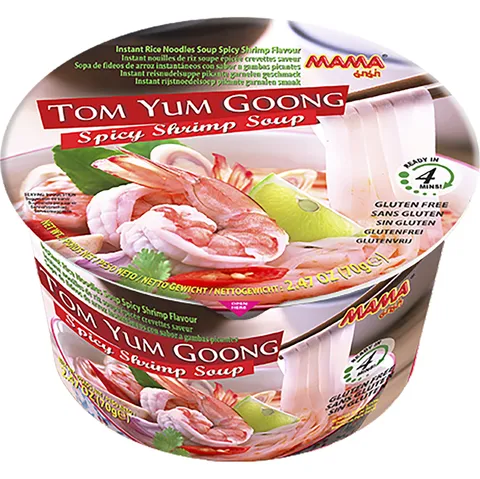 MAMA Tom Yum Goong instantní krevetová polévka miska 70g