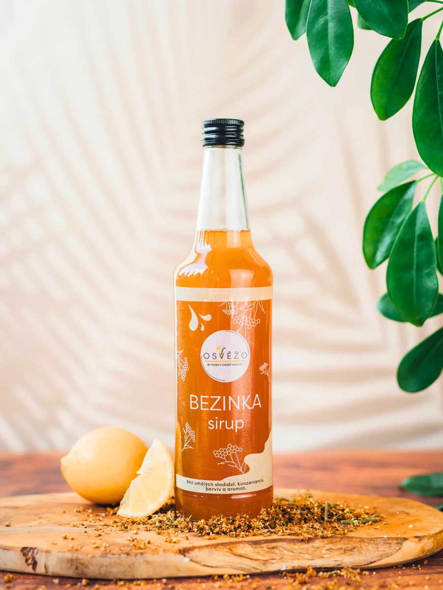 Osvěžo Bezový sirup 500 ml – pohled zepředu