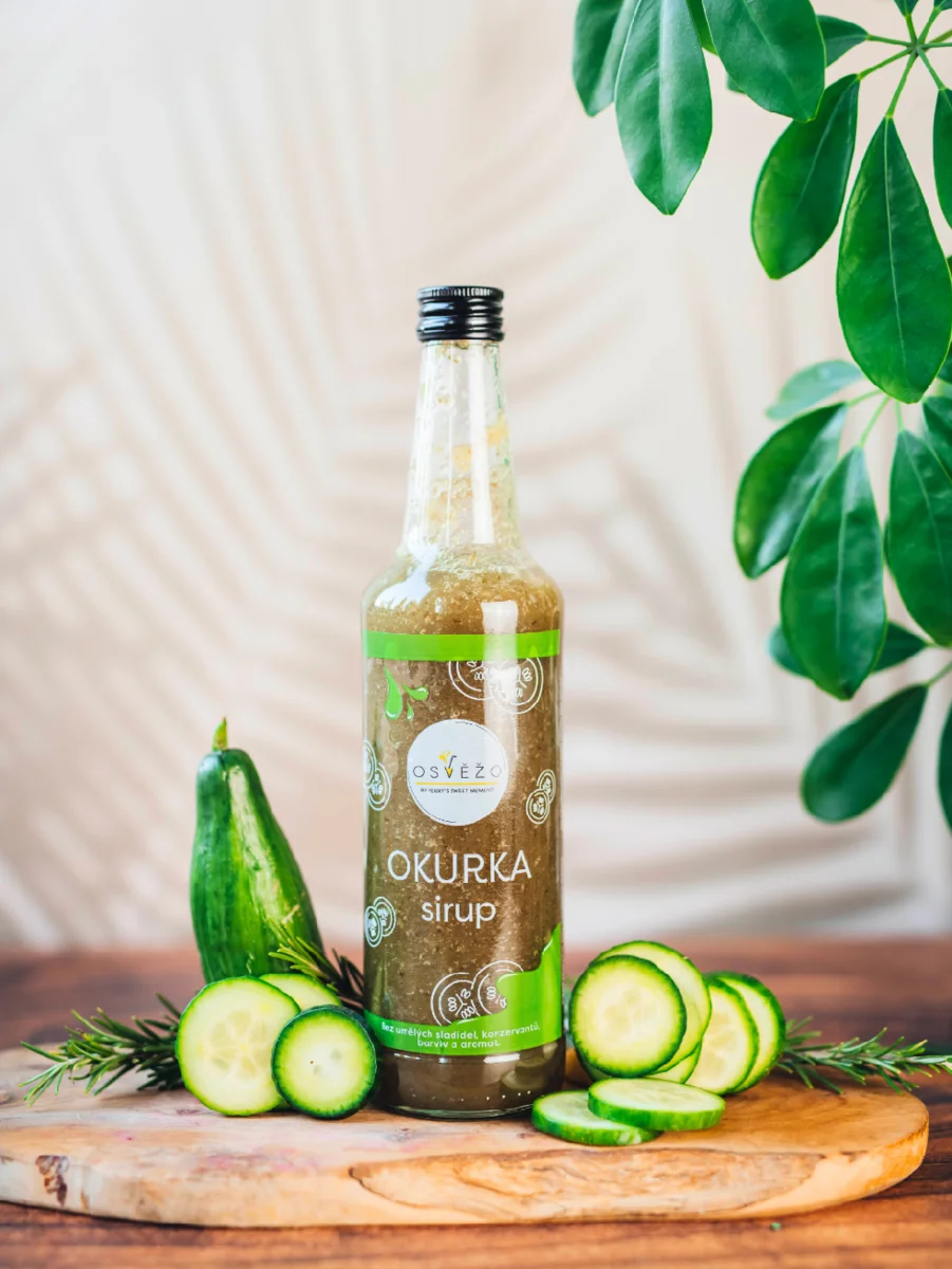 Osvěžo Okurkový sirup 500 ml – pohled zepředu