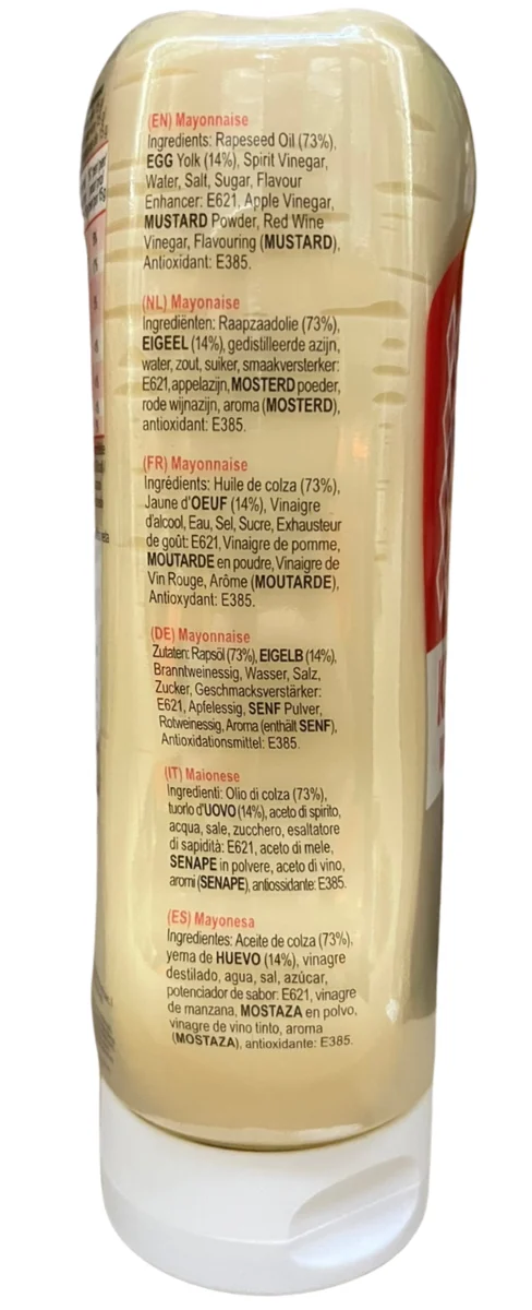 Kewpie japonská majonéza 500ml – pohled z boku