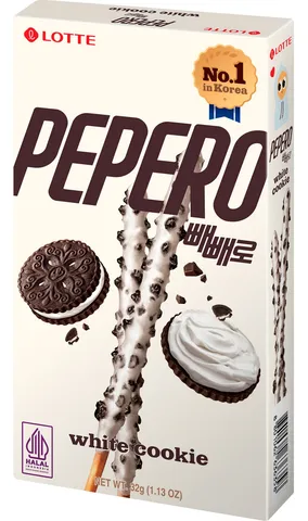 Lotte Pepero White Cookie tyčinky s bílou čokoládou 32g