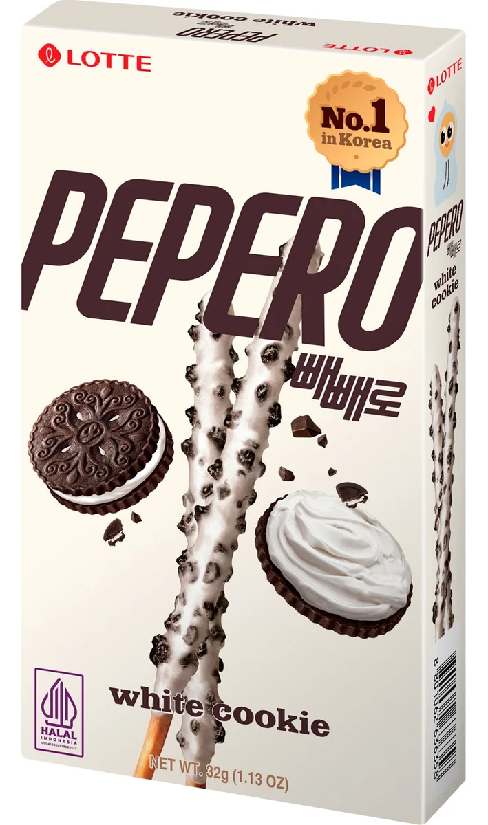 Lotte Pepero White Cookie tyčinky 32g – pohled zepředu