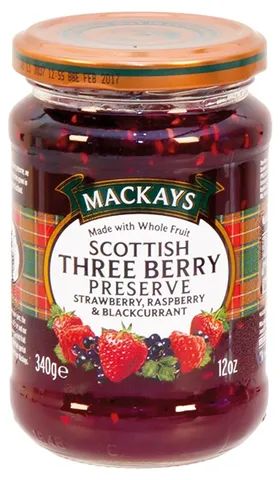 Mackay's džem jahody, maliny a černý rybíz 340g