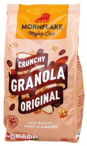 Mornflake granola ořechy, mandle rozinky a med 500g
