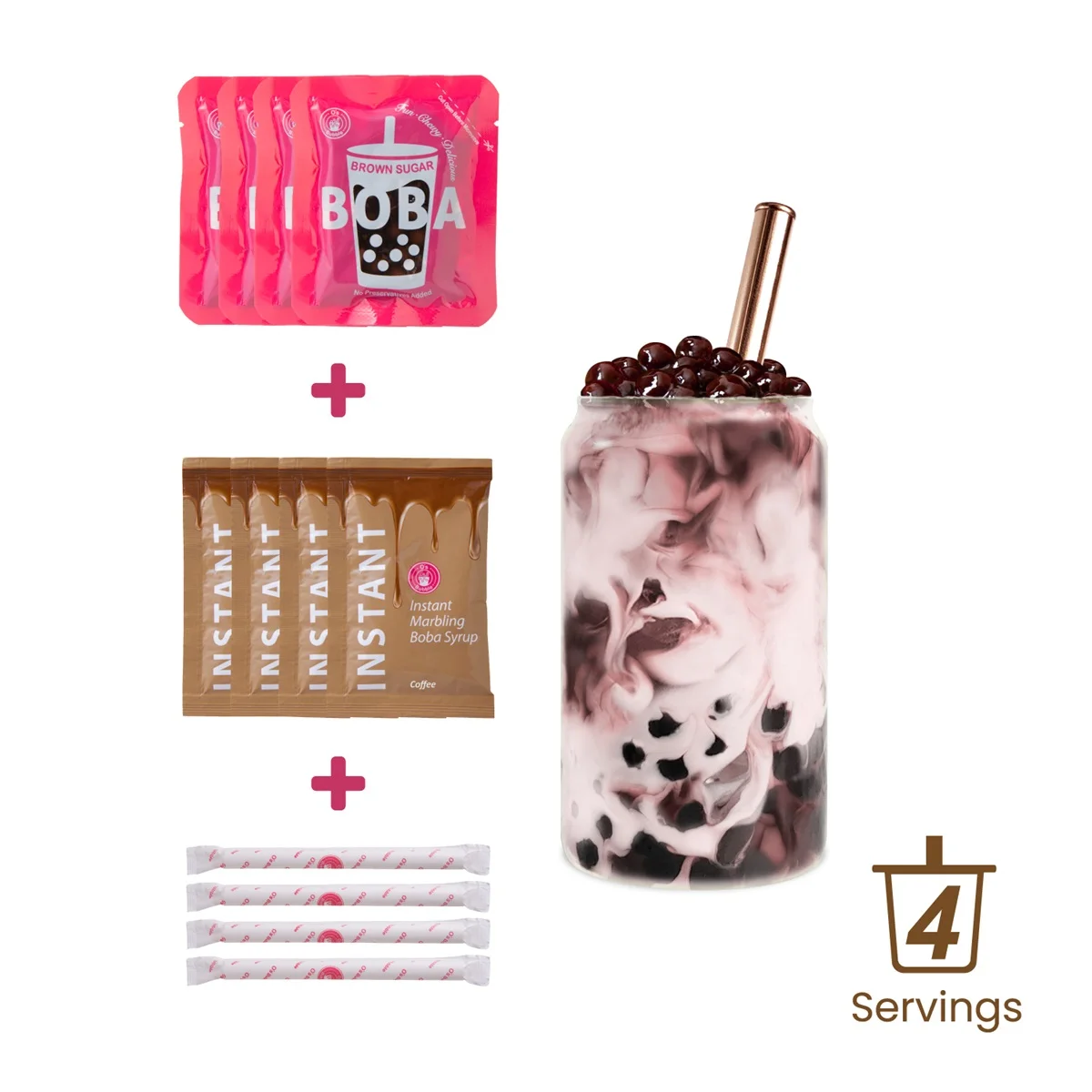 O's Bubble instantní bubble tea kávový 4x60g