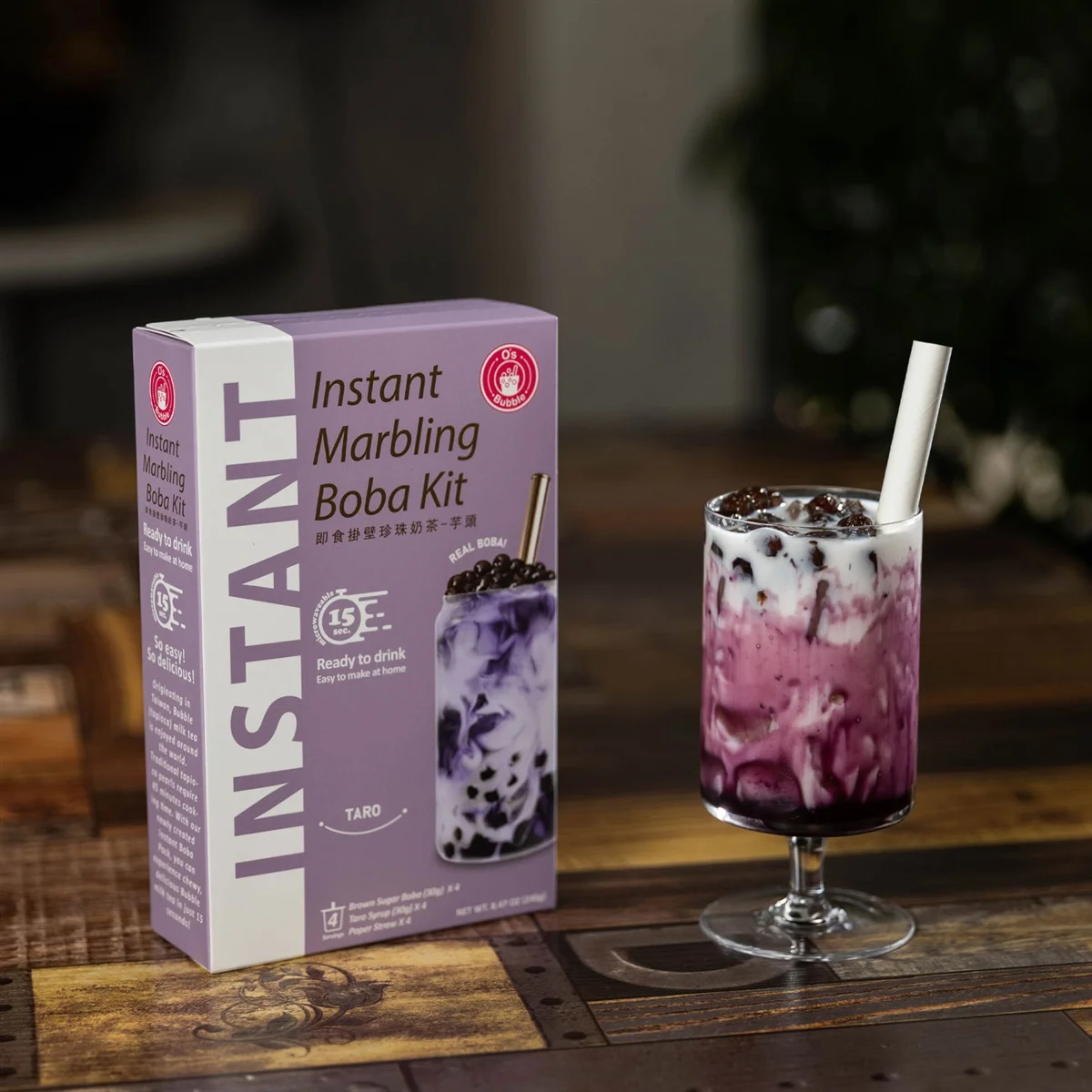 O's Bubble instantní bubble tea taro 4x60g
