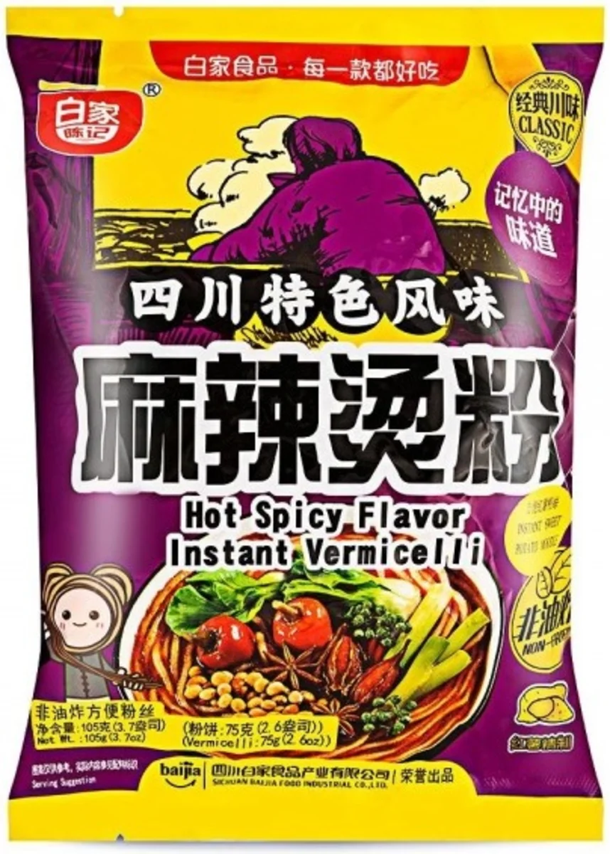 Baijia instantní rýžové vermicelli Hot&Spicy 105g
