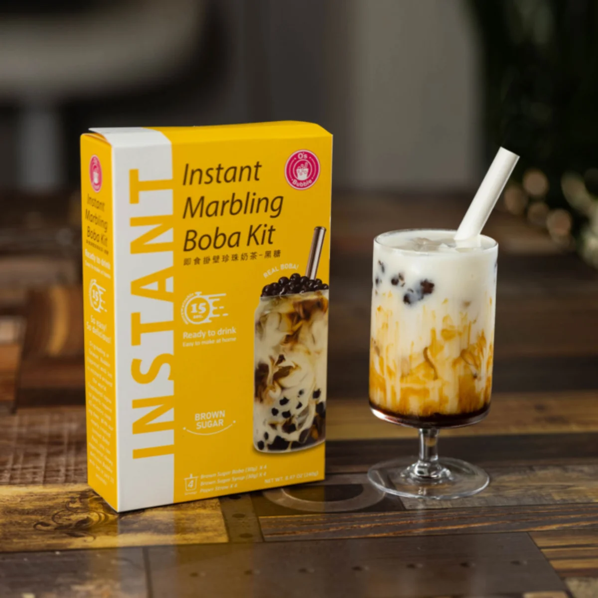 O's Bubble instantní bubble tea brown sugar 4x60g