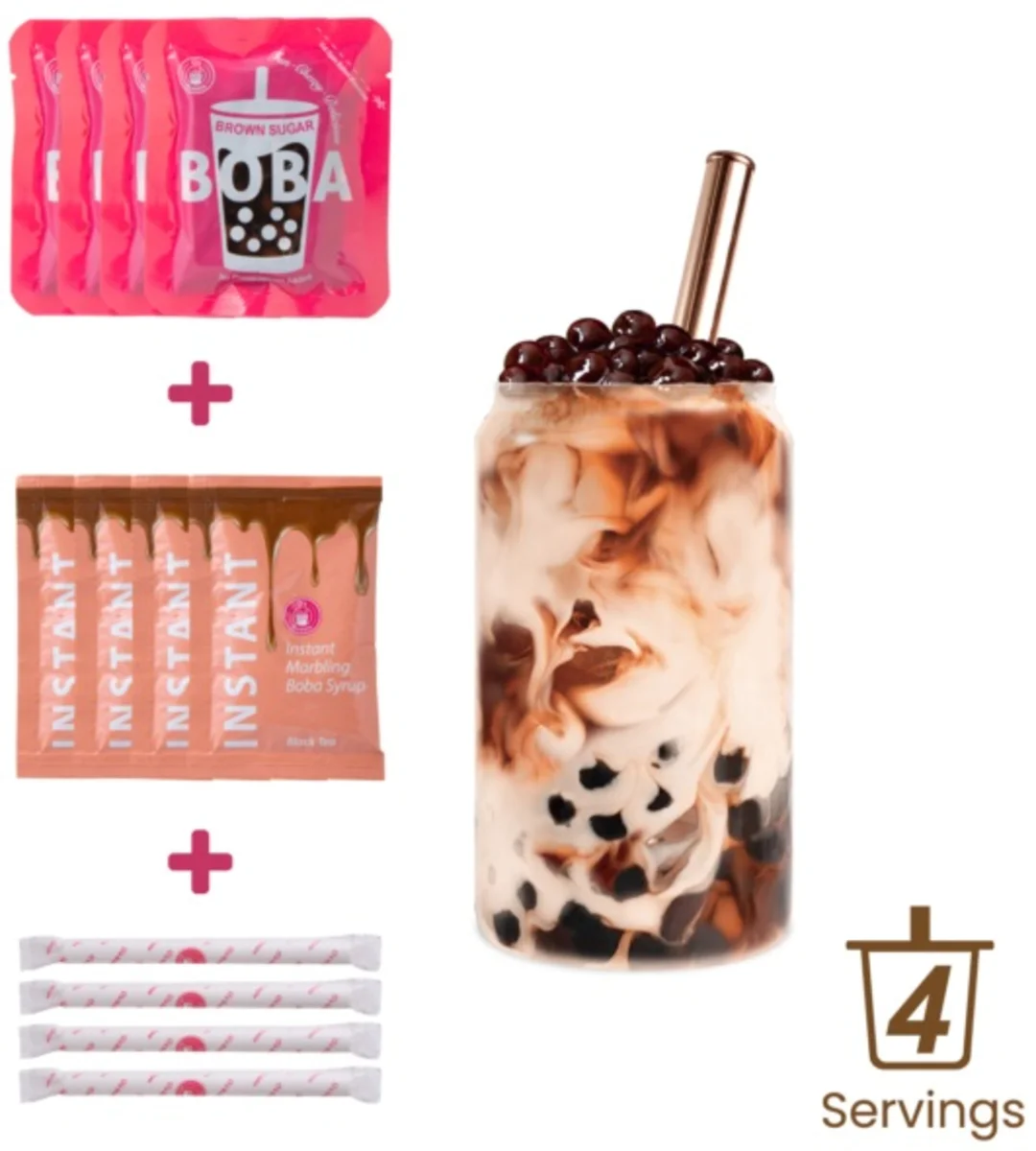 O's Bubble instantní bubble tea černý čaj 4x60g