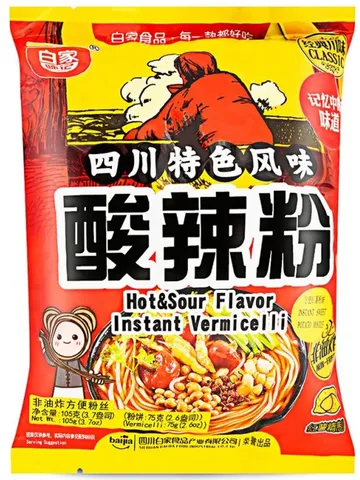 Baijia instantní rýžové vermicelli Hot & Sour 105g