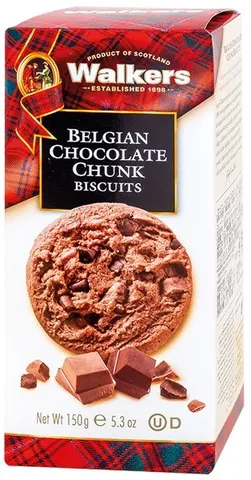 Walkers čokoládové sušenky s kousky čokolády 150g