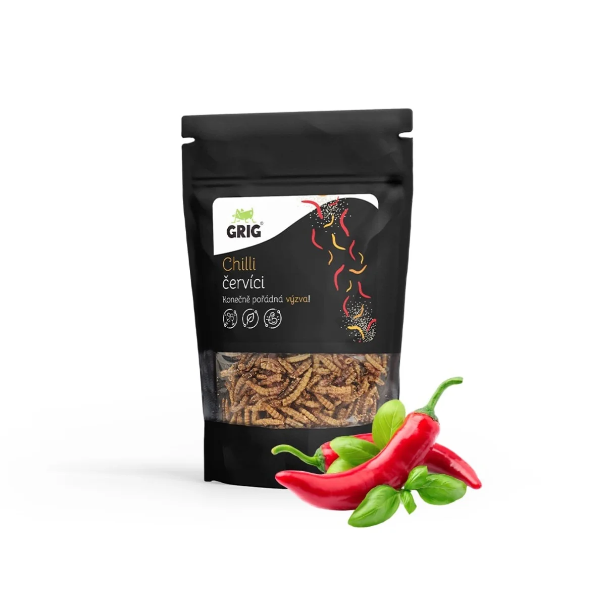Grig sušení červíci s příchutí chilli 20g