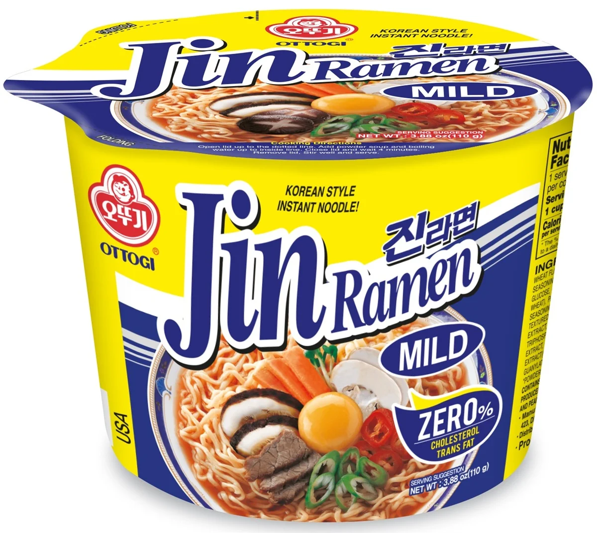 Ottogi Jin Ramen Mild (nepálivá) velká miska 110g