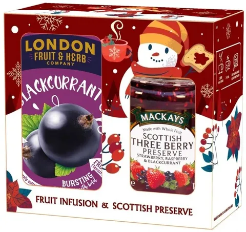 Mackay's London černý rybíz čaj a džem vánoční 340g
